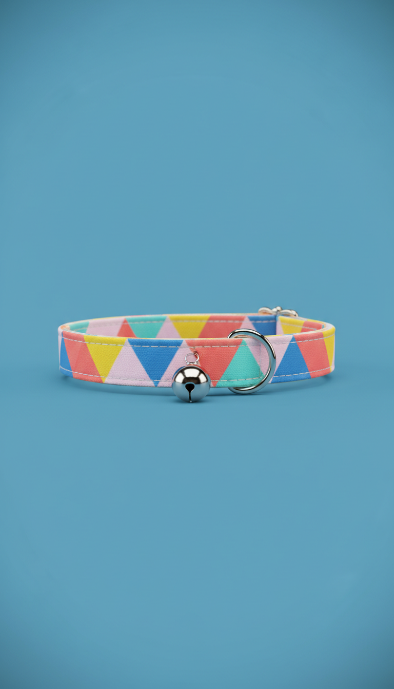 Patterned cat collar with jingling bell